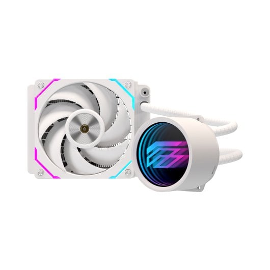 Einarex Flux 120 RGB Liquid Cooling 120mm 1 Ventola Effetto Specchio Bianco