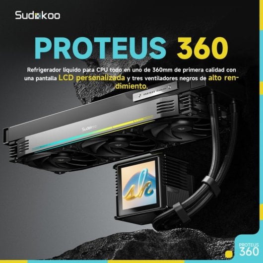 Sudokoo Proteus Kit de Refrigeração Líquida 360mm com 3 Ventoinhas e LCD Personalizável