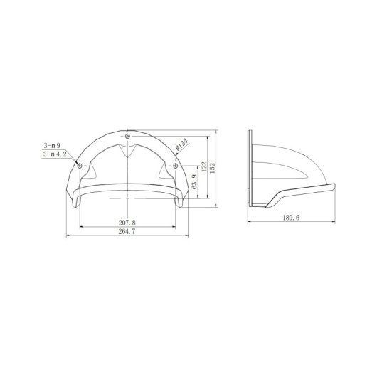 Boîtier de protection Hikvision DS-1250ZJ pour caméras à fibre optique extérieures, protection contre la pluie et le soleil.