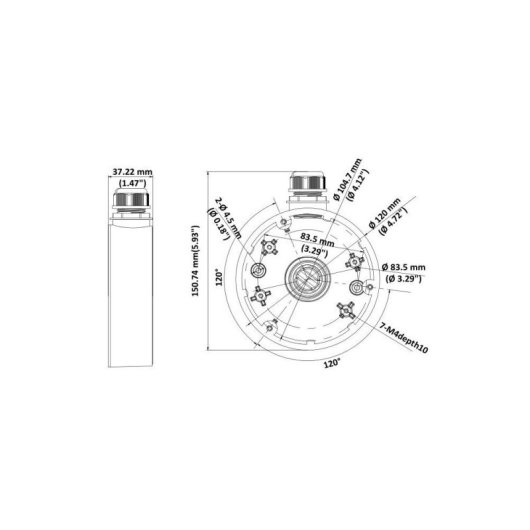 Boîte de jonction universelle Hikvision DS-1280ZJ-DM46, alliage d'aluminium, pour caméras dôme
