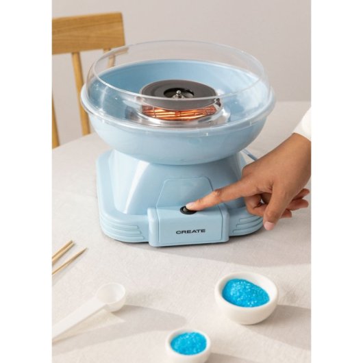 Algodonera Create Cotton Candy Maker Azul 500W Base Antideslizante Seguridad Fácil Limpieza