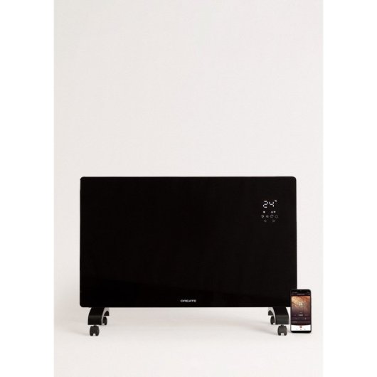Convector Create Cristal Templado Wifi APP 2 Potencias Calor Silencioso IP24 Bajo Consumo