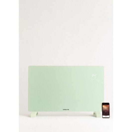 Convector Eléctrico Create Cristal Templado WiFi APP Potencia Regulable Temporizador IP24