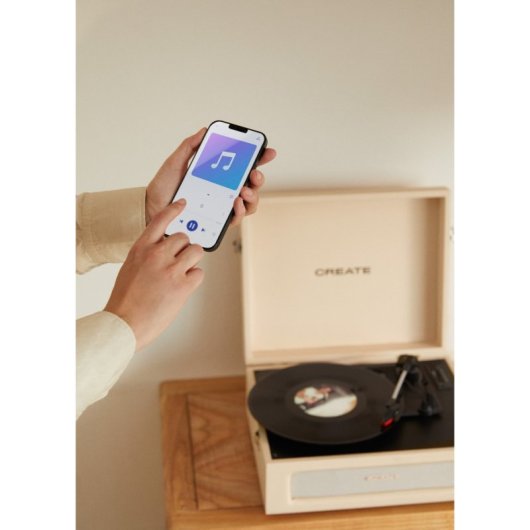 Tocadiscos Create Vintage Maletín Bluetooth USB SD 3 Velocidades Altavoces Integrados