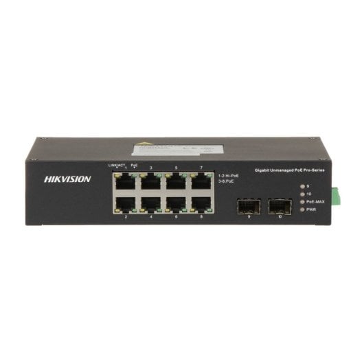Switch Hikvision DS-3T0510HP-E/HS 8 Puertos Gigabit PoE 110W 2 Hi-PoE