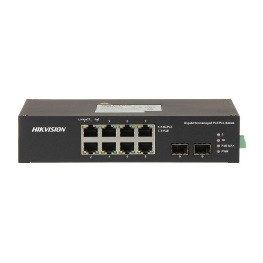 Switch Hikvision DS-3T0510HP-E/HS 8 Puertos Gigabit PoE 110W 2 Hi-PoE