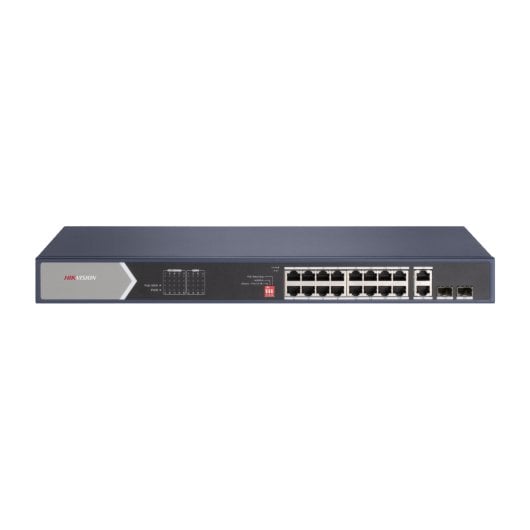 Switch Hikvision DS-3E0520HP-E 16 Puertos Gigabit PoE 6KV Full Metal 300m