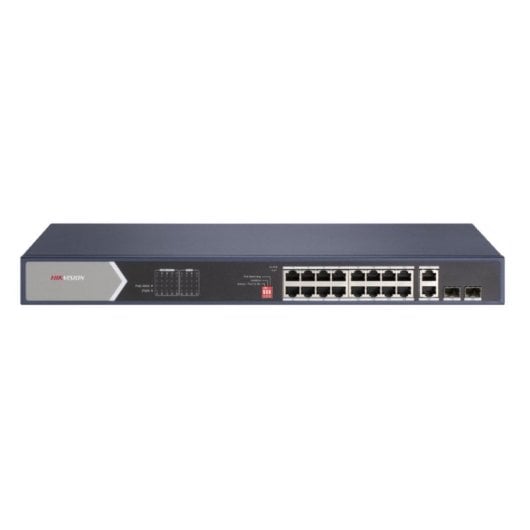 Switch Hikvision DS-3E0520HP-E 16 Puertos Gigabit PoE 6KV Full Metal 300m