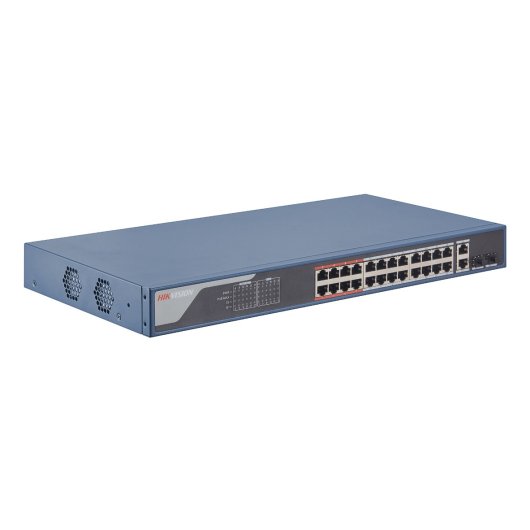 Switch Hikvision DS-3E1326P-EI 24 puertos PoE+ 10/100Mbps 2 SFP Rack 1U Metal Gestión Web