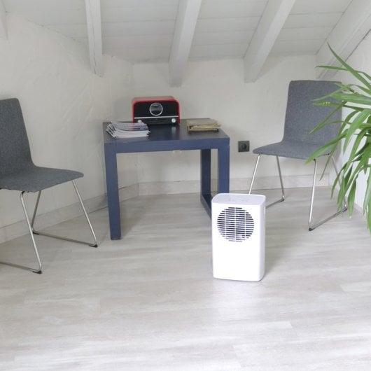 Déshumidificateur compact Radiola RADES010E 10 L/jour R290 avec clavier tactile, blanc