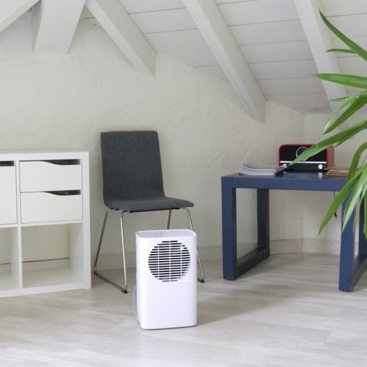 Déshumidificateur compact Radiola RADES010E 10 L/jour R290 avec clavier tactile, blanc