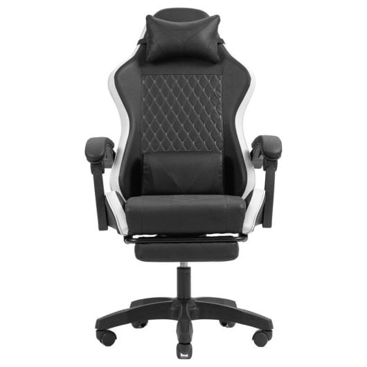 Mars Gaming MGC-X Racing Gaming-Stuhl aus Kunstleder mit Fußstütze und Lordosenstütze, 120 kg