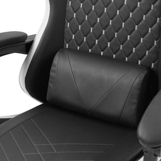Mars Gaming MGC-X Racing Gaming-Stuhl aus Kunstleder mit Fußstütze und Lordosenstütze, 120 kg