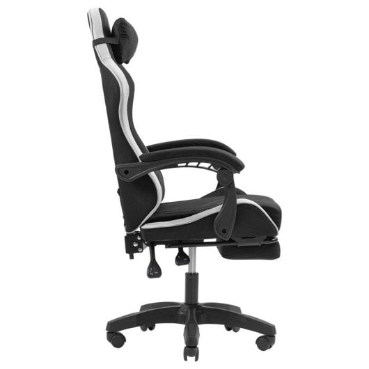 Mars Gaming MGC-X Fabric Cadeira Gaming em Tecido com Encosto Reclinável e Apoio para Pés Preta/Branca