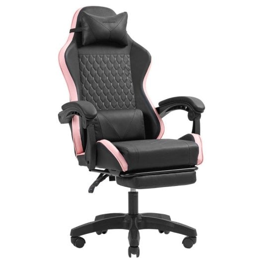 Mars Gaming MGC-X Racing Gaming-Stuhl aus Kunstleder mit Fußstütze und Lordosenstütze, 8 cm Höhe