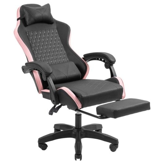 Mars Gaming MGC-X Racing Gaming-Stuhl aus Kunstleder mit Fußstütze und Lordosenstütze, 8 cm Höhe