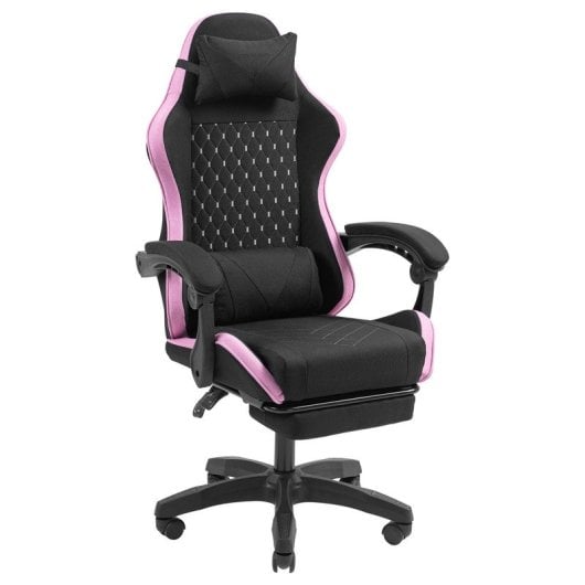 Mars Gaming MGC-X Fabric Cadeira Gaming em Tecido com Encosto Reclinável e Apoio para Pés Preta/Rosa