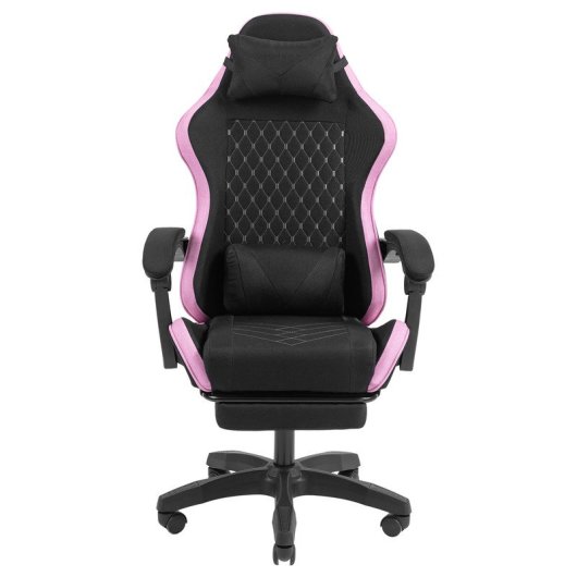Mars Gaming MGC-X Fabric Cadeira Gaming em Tecido com Encosto Reclinável e Apoio para Pés Preta/Rosa