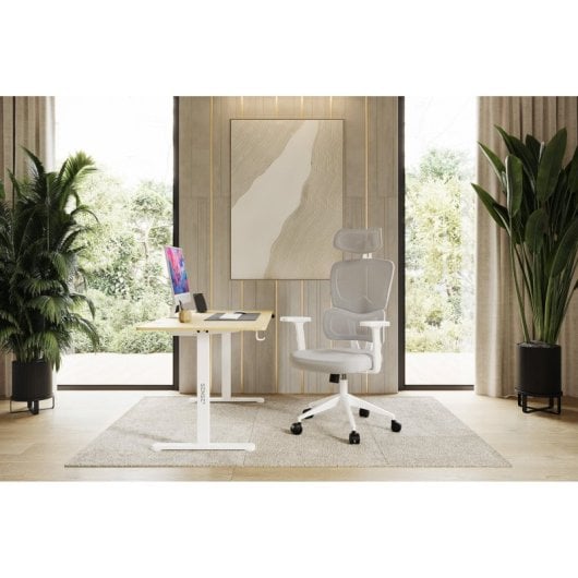 Silla de oficina Sense7 Veno Negra Malla Reposacabezas Ajustable Ergonómica 130kg 120-128cm