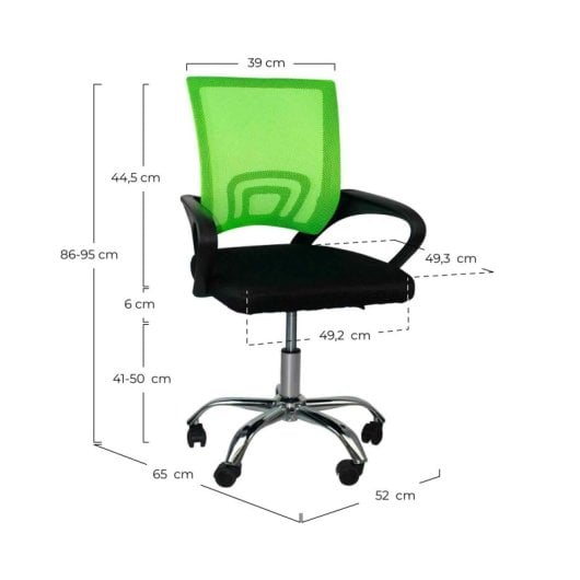 Silla de escritorio Thinia Home Classic estructura acero respaldo malla colores negro