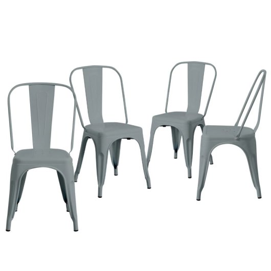 Silla industrial Thinia Home Strong pack 4 unidades acero mate apilables multicolor