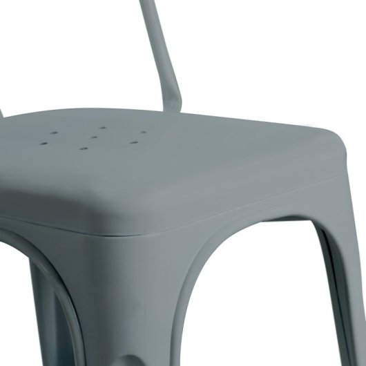 Silla Thinia Home Strong Acero Mate Apilable Diseño Industrial Interior