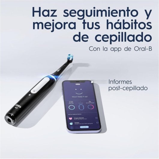 Oral-B Schwarze elektrische Zahnbürste, 4 Oszillationsmodi, Drucksensor, 11 Bürstenköpfe, Etui, App