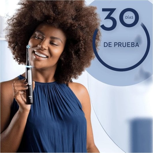 Oral-B Schwarze elektrische Zahnbürste, 4 Oszillationsmodi, Drucksensor, 11 Bürstenköpfe, Etui, App