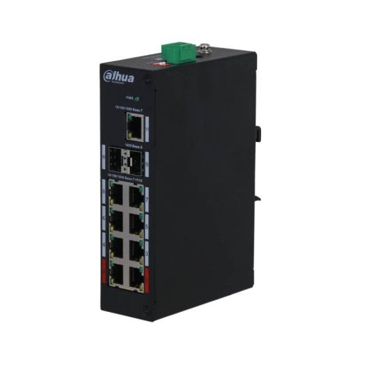 Switch Dahua DH-PFS3211-8GT-120-V2 8x Gigabit PoE 2x SFP Uplink 120W Carcasa Metálica