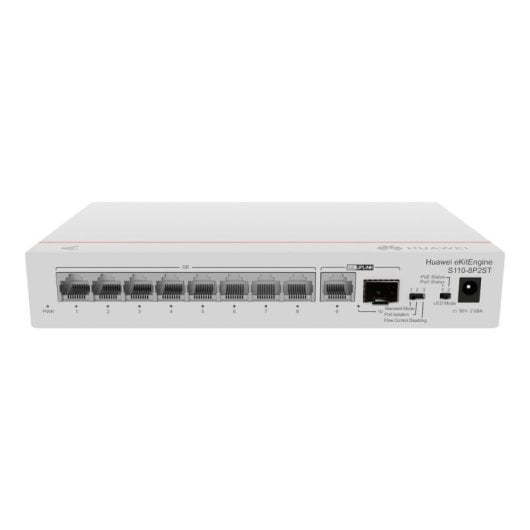 Switch Huawei S110-8P2ST 8 puertos Gigabit PoE+ 1 GE SFP 20Gbps Compacto