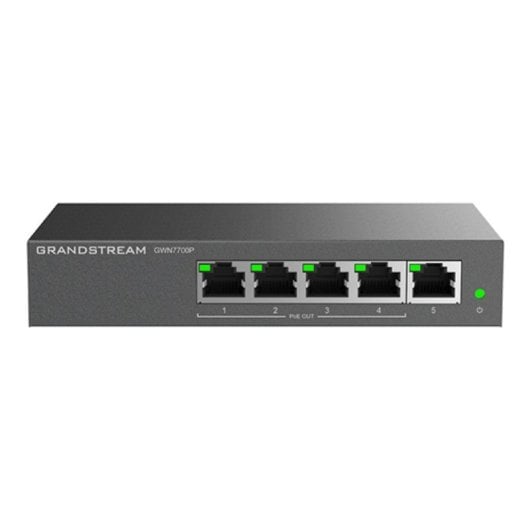 Grandstream GWN7700P Commutateur compact en métal Plug-and-Play 5 ports Gigabit 4 PoE+ 60 W