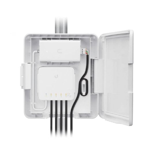 Boîtier PoE étanche Ubiquiti USW-Flex-Utility 60 W pour extérieur/intérieur, montage sur poteau/mur