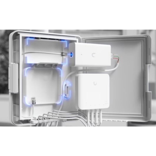 Boîtier PoE étanche Ubiquiti USW-Flex-Utility 60 W pour extérieur/intérieur, montage sur poteau/mur