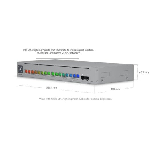 Switch Ubiquiti Pro Max 16 12x1G 4x2.5G 180W L3 Rack 10G SFP+ Touch Display