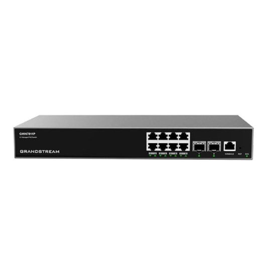 Commutateur Grandstream GWN7811P 8 ports PoE Gigabit, 2 SFP+ 10 Gbit/s, gestion cloud, L3, rackable