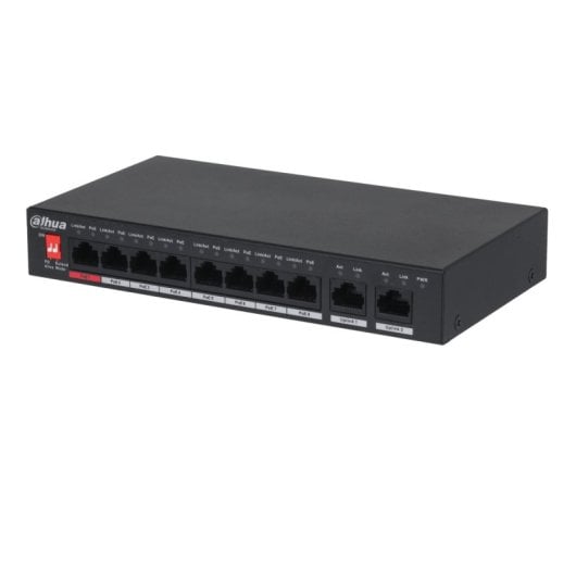 Switch Dahua PFS3010-8ET-96-V2 8 PoE Fast Ethernet + 2 Uplink Gigabit 5.6Gbps VLAN QoS