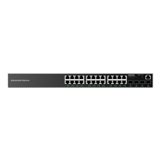 Commutateur Grandstream GWN7803 24 ports Gigabit 4 SFP L2+ 56 Gbit/s Rack VLAN QoS Sécurité