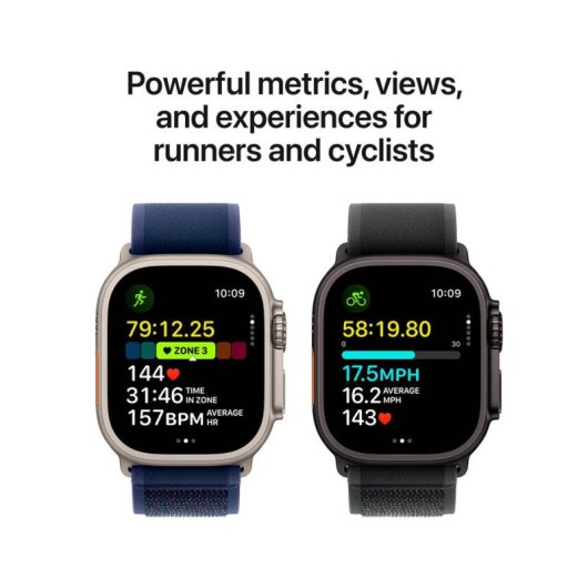 Montre connectée Apple Watch Ultra 2 GPS+Cellular, noir titane, bracelet milanais, 49 mm, 64 Go, robustesse avancée