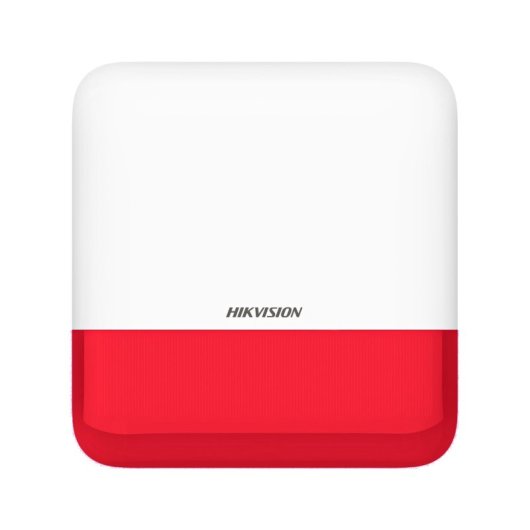 Hikvision DS-PS1-E-WE-RED Sirena de Exterior Inalámbrica 110dB Flash Rojo IP65 ABS AX PRO