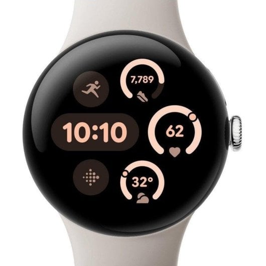 Google Pixel Watch 3 Wifi GPS 41mm AMOLED Argent Porcelain S/L IP68 Pulsomètre SpO2