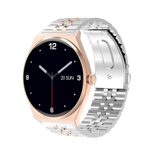 Montre connectée Bluetooth Maxcom Ecowatch 5, écran AMOLED 1,43″, couleur or, notifications intelligentes et appels vocaux