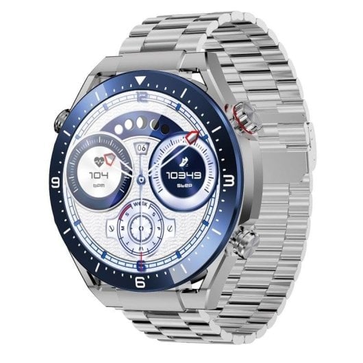 MaxCom Ecowatch1 Bluetooth 51mm Digital Prateado/Azul Tamanho Único IP67 Pulso Frequência Sono