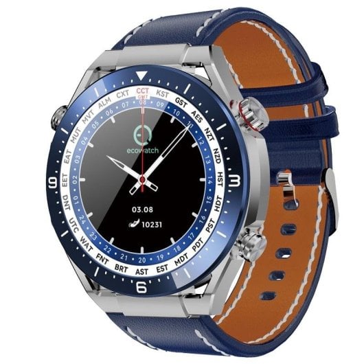 MaxCom Ecowatch1 Bluetooth 51mm Digital Prateado/Azul Tamanho Único IP67 Pulso Frequência Sono