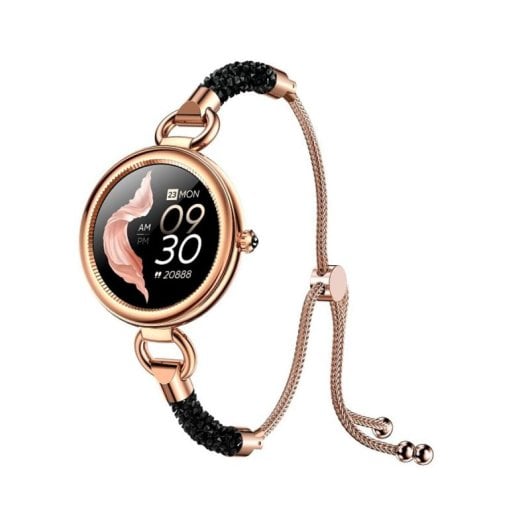 Smartwatch Maxcom FW51 Bluetooth Mujer, HD, Cristales Negros, Monitoreo Salud y Estilo Premium