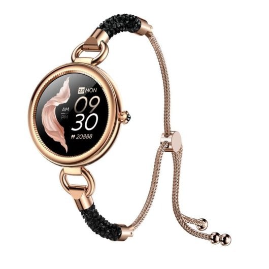 Smartwatch Maxcom FW51 Bluetooth Mujer, HD, Cristales Negros, Monitoreo Salud y Estilo Premium