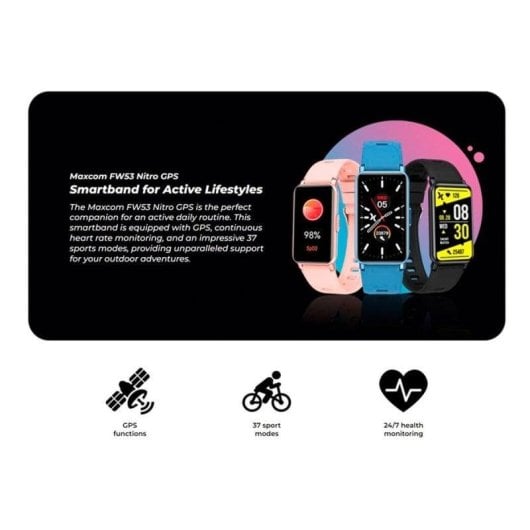 Smartwatch Maxcom FW53 Nitro Gold GPS satélite, análisis de salud y notificaciones para smartphone
