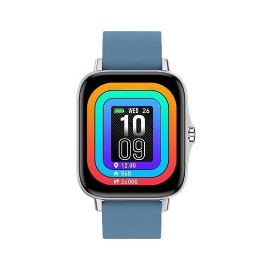 Maxcom FW55 Aurum Pro Bluetooth 1.7" HD Ecrã Curvo Prata/Correa Azul Tamanho Único IP67 SpO2 Pulsómetro Sono Tensiómetro