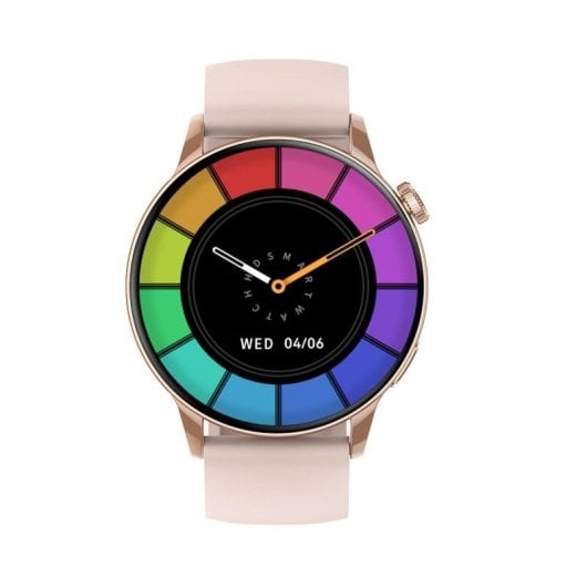 Maxcom FW58 Vanad Pro Bluetooth GPS NFC 46mm AMOLED Gold Pink One Size IP68 SpO2 Pulsuhr Schlafüberwachung Blutdruck