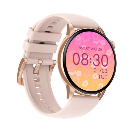 Maxcom FW58 Vanad Pro Bluetooth GPS NFC 46mm AMOLED Gold Pink One Size IP68 SpO2 Pulsuhr Schlafüberwachung Blutdruck