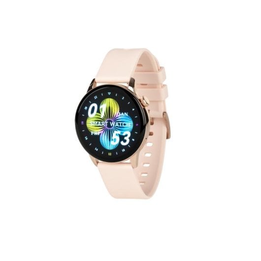 Maxcom FW58 Vanad Pro Bluetooth GPS NFC 46mm AMOLED Gold Pink One Size IP68 SpO2 Pulsuhr Schlafüberwachung Blutdruck
